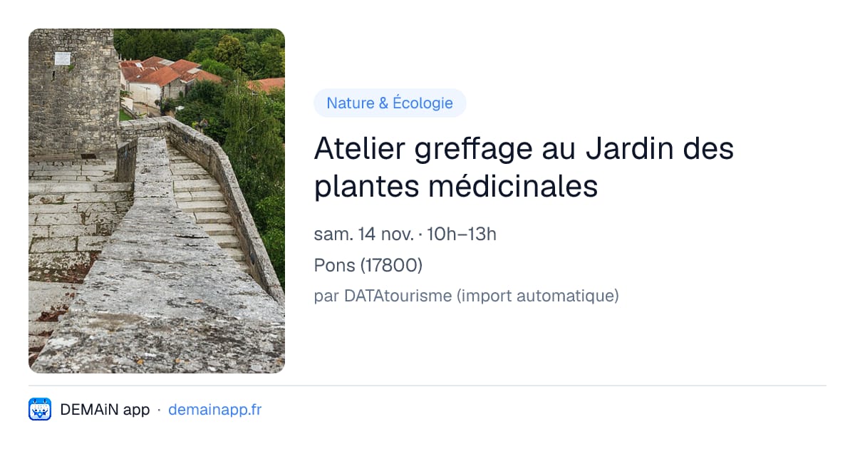 Atelier greffage au Jardin des plantes médicinales — Pons