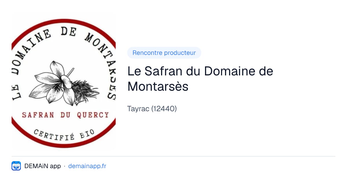 Le Safran du Domaine de Montarsès — Tayrac