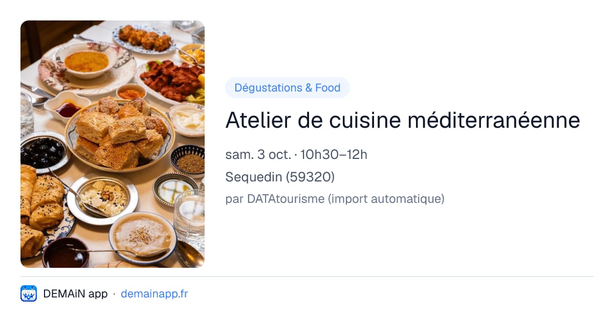 Atelier de cuisine méditerranéenne — Sequedin