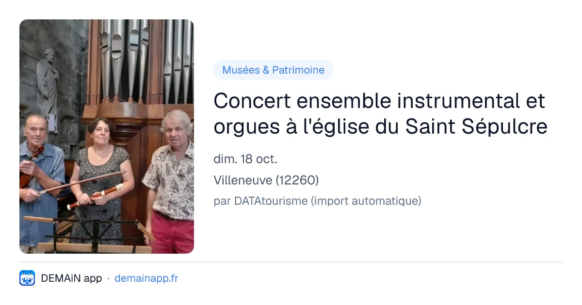 Concert ensemble instrumental et orgues à l'église du Saint Sépulcre — Villeneuve