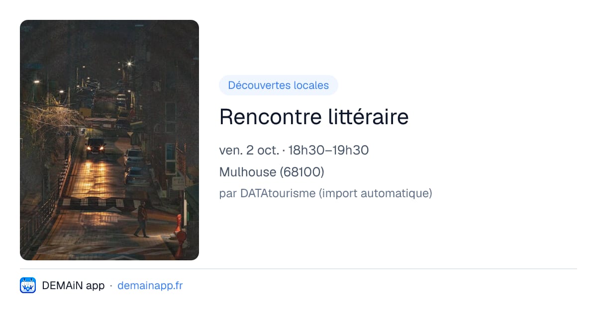 Rencontre littéraire — Mulhouse