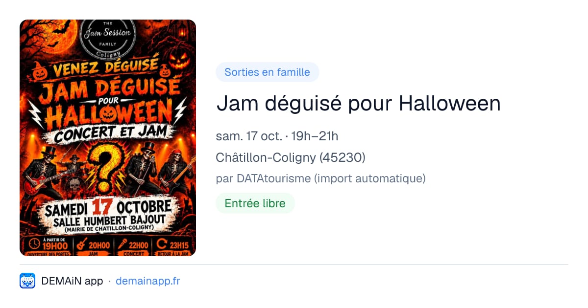 Jam déguisé pour Halloween — Châtillon-Coligny