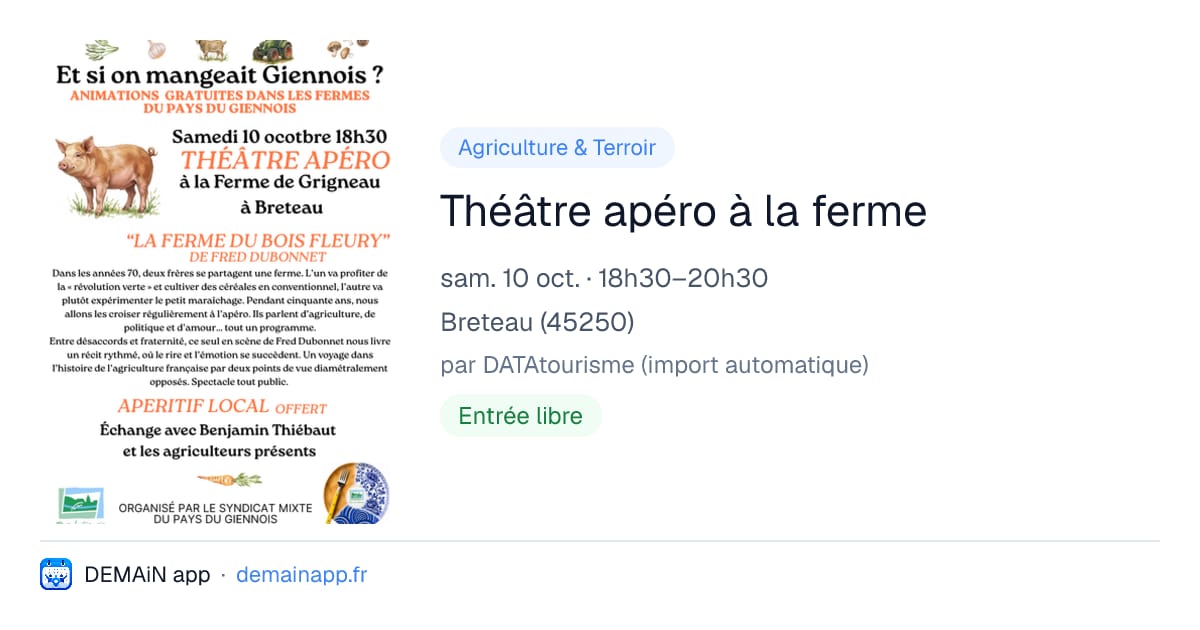Théâtre apéro à la ferme — Breteau