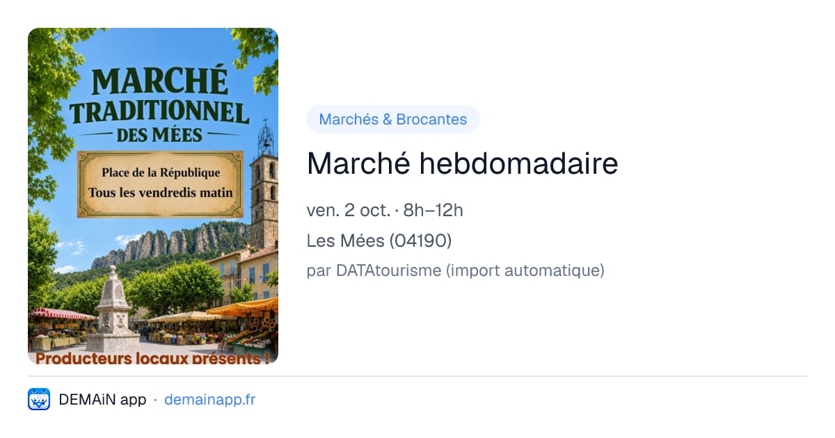 Marché hebdomadaire — Les Mées