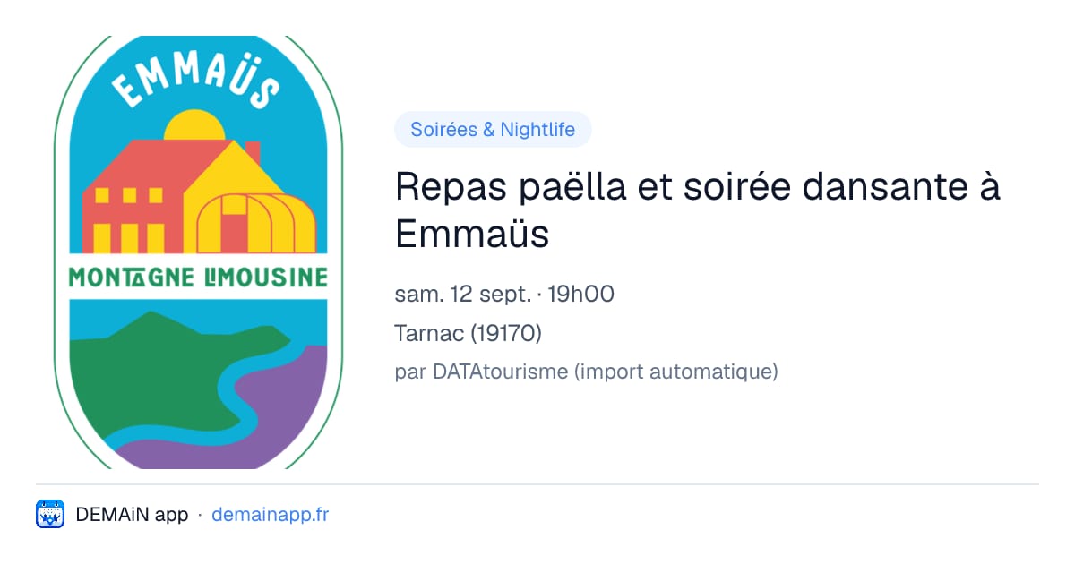 Repas paëlla et soirée dansante à Emmaüs — Tarnac