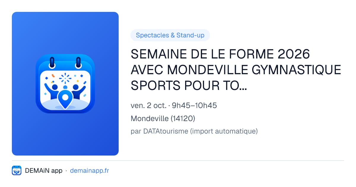 SEMAINE DE LE FORME 2026 AVEC MONDEVILLE GYMNASTIQUE SPORTS POUR TOUS ADULTES — Mondeville