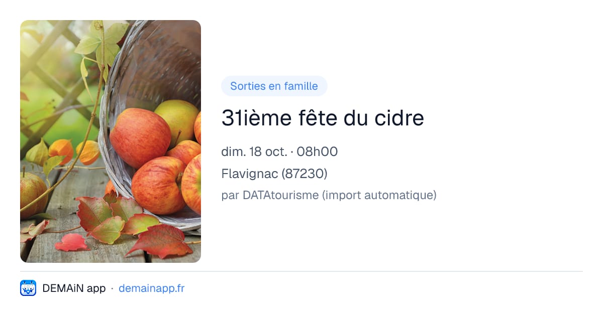 31ième fête du cidre — Flavignac