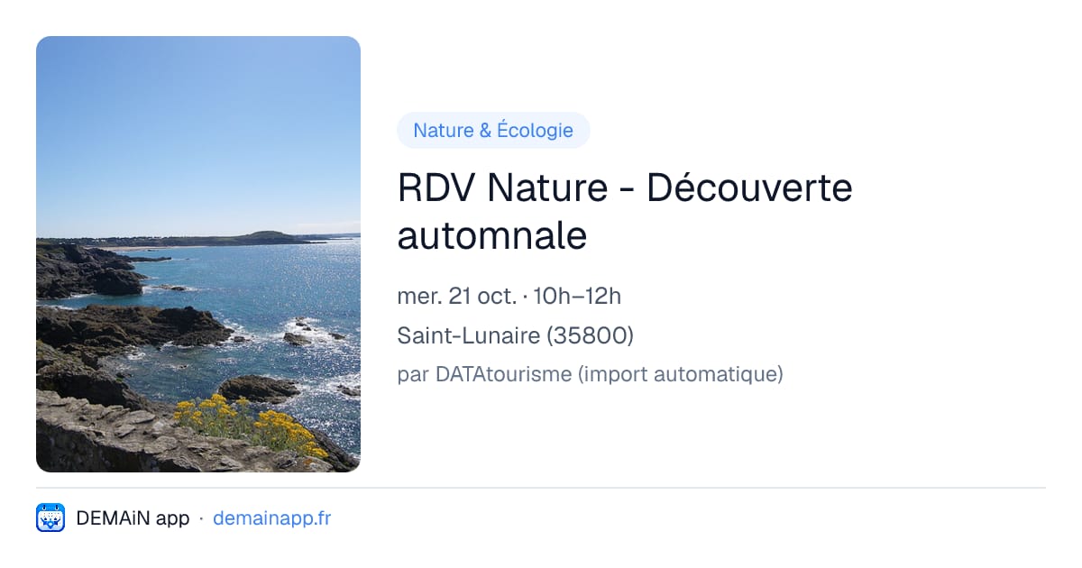 RDV Nature - Découverte automnale — Saint-Lunaire