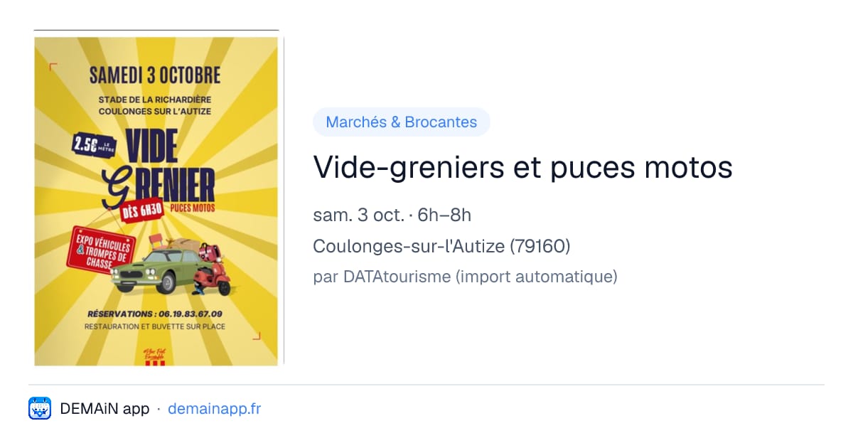 Vide-greniers et puces motos — Coulonges-sur-l'Autize