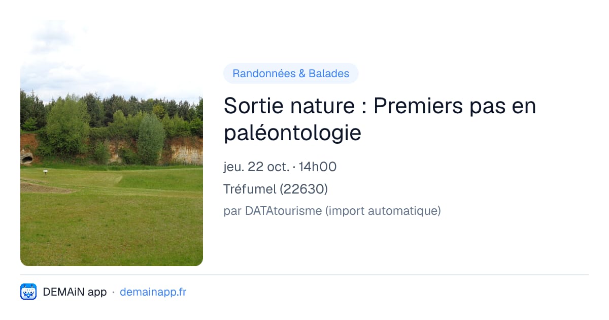 Sortie nature : Premiers pas en paléontologie — Tréfumel