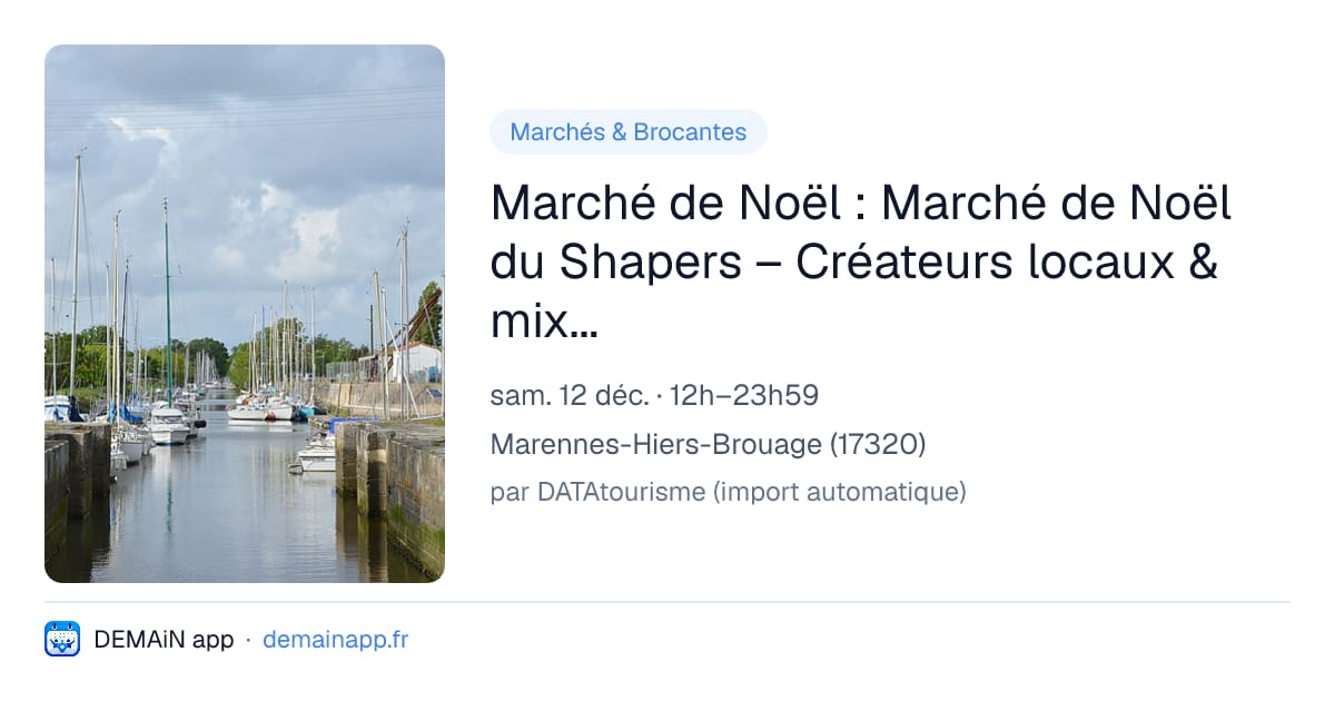 Marché de Noël : Marché de Noël du Shapers – Créateurs locaux & mix vinyles de Fred Lachaize — Marennes-Hiers-Brouage
