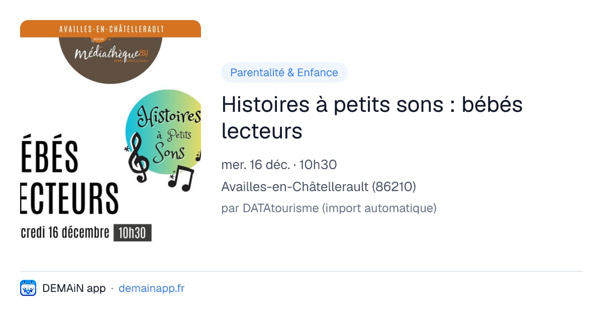 Histoires à petits sons : bébés lecteurs — Availles-en-Châtellerault