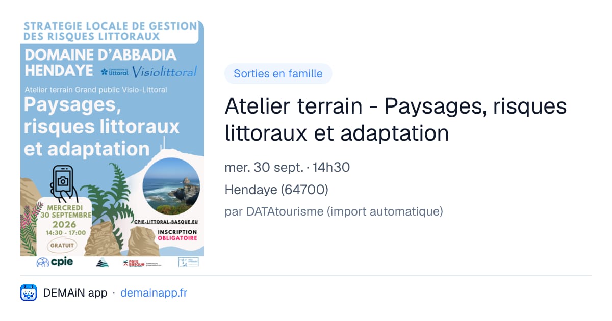 Atelier terrain - Paysages, risques littoraux et adaptation — Hendaye