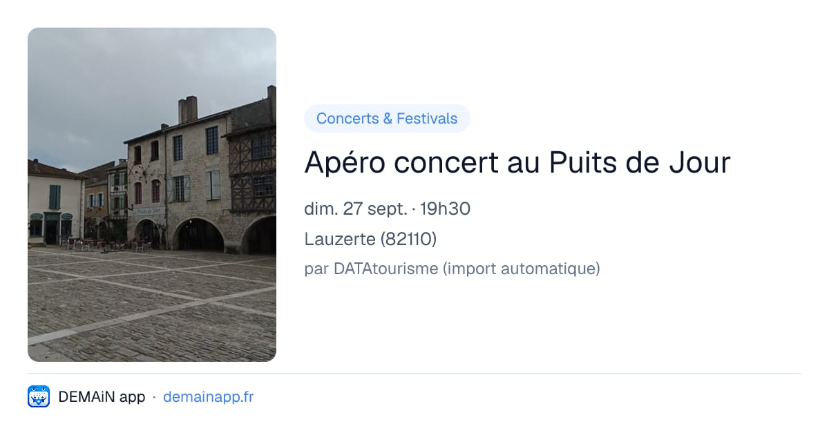 Apéro concert au Puits de Jour — Lauzerte