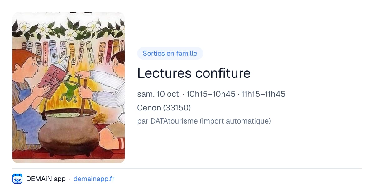 Lectures confiture — Cenon