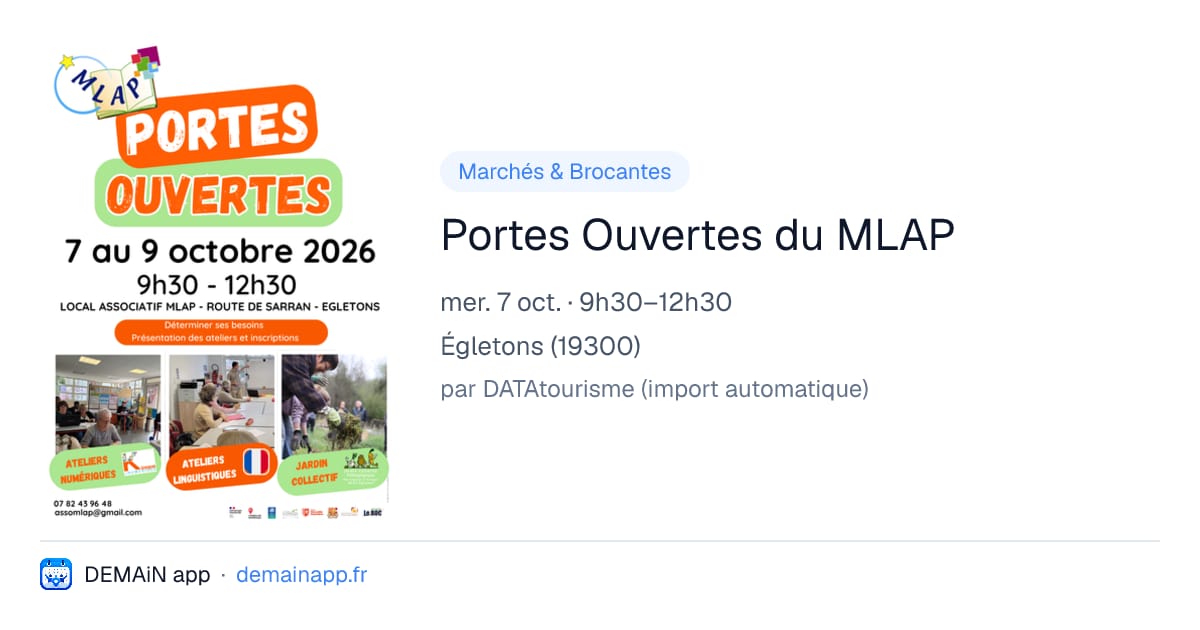Portes Ouvertes du MLAP — Égletons