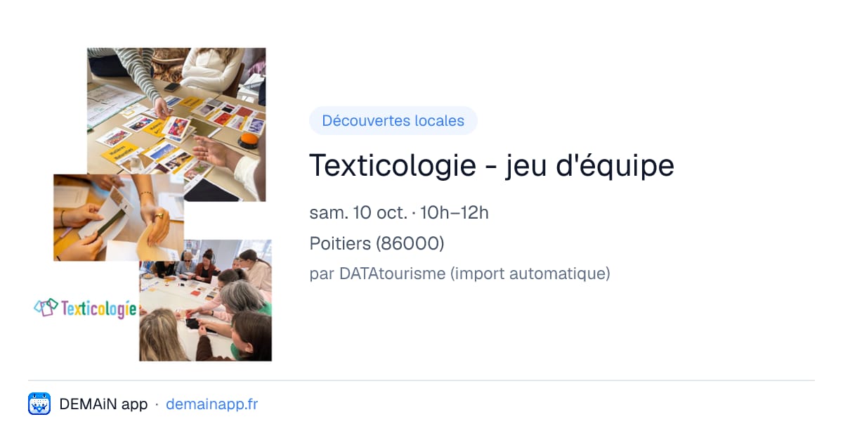 Texticologie - jeu d'équipe — Poitiers