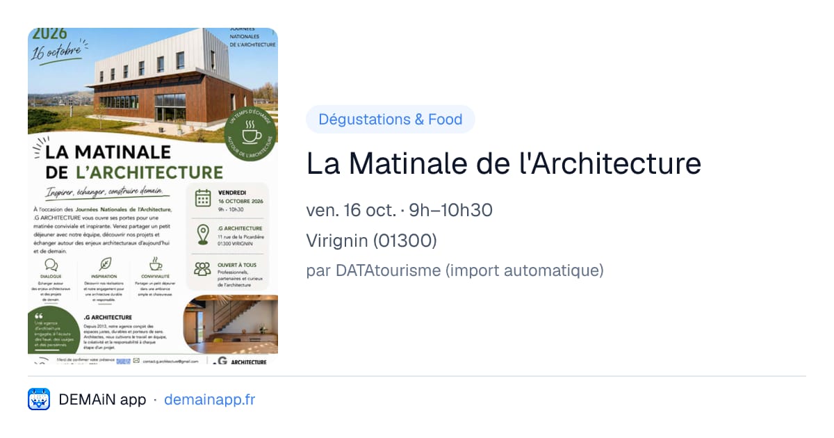 La Matinale de l'Architecture — Virignin
