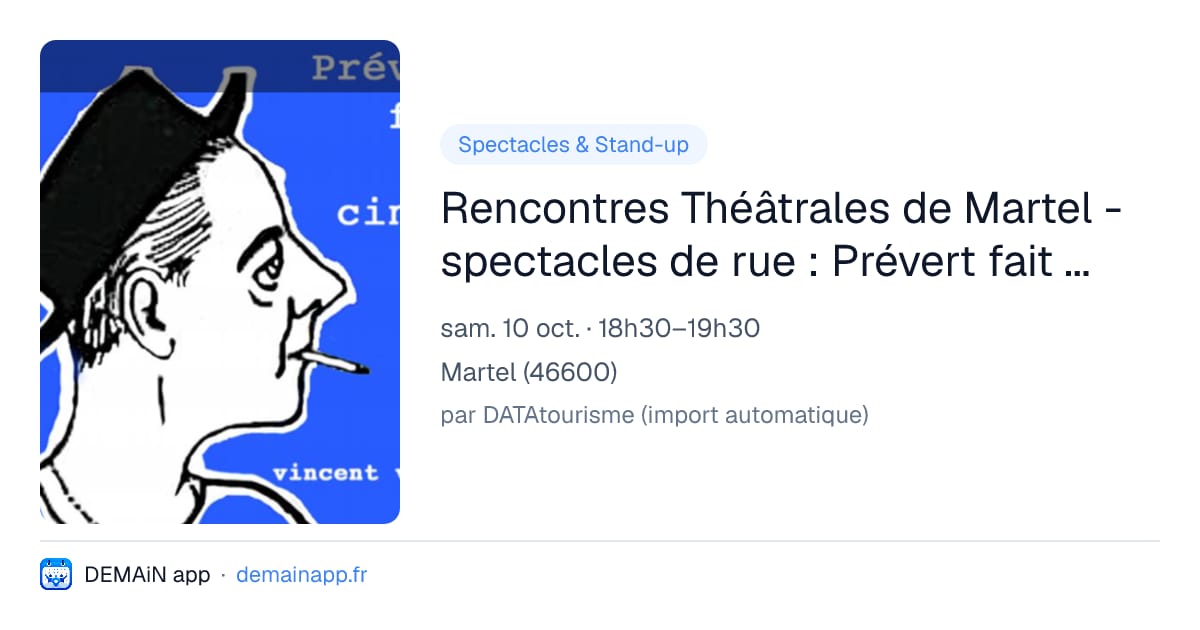 Rencontres Théâtrales de Martel - spectacles de rue : Prévert fait son cinéma — Martel