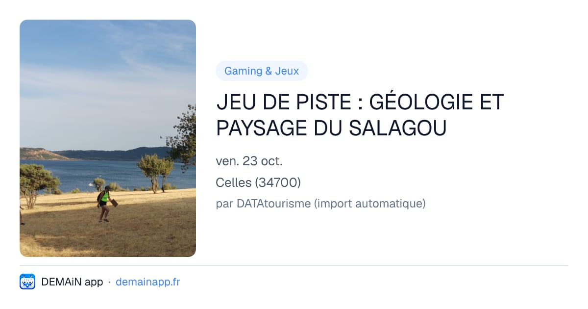 JEU DE PISTE : GÉOLOGIE ET PAYSAGE DU SALAGOU — Celles