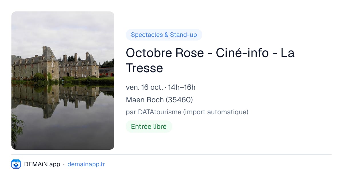 Octobre Rose - Ciné-info - La Tresse — Maen Roch