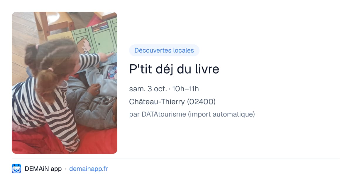 P'tit déj du livre — Château-Thierry