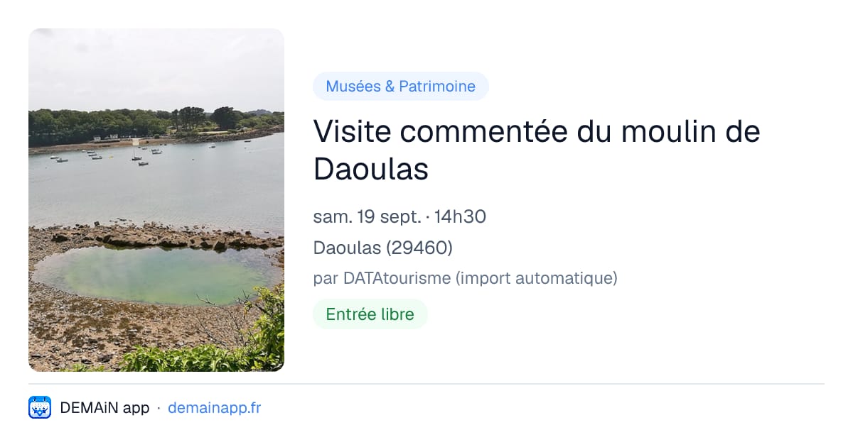 Visite commentée du moulin de Daoulas — Daoulas