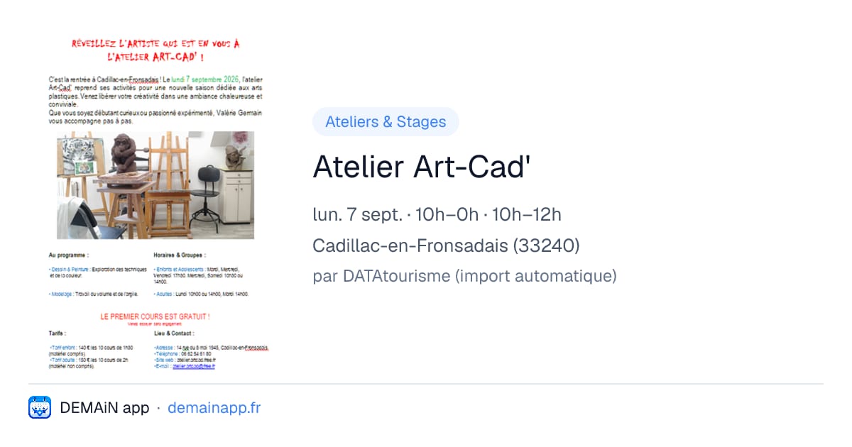 Atelier Art-Cad' — Cadillac-en-Fronsadais
