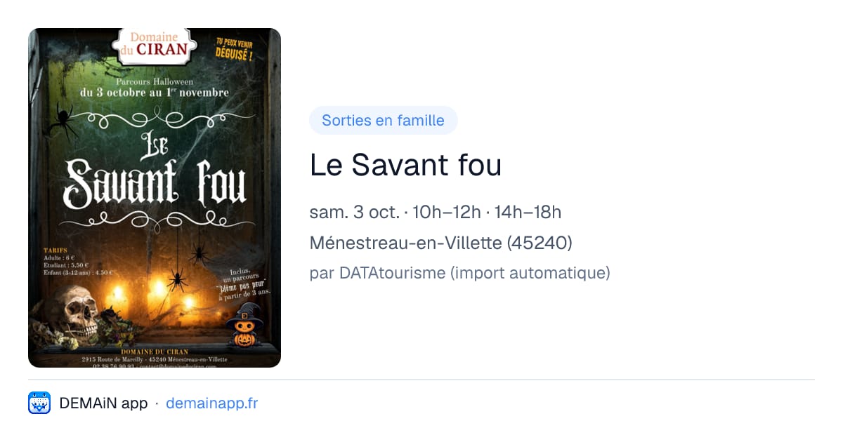 Le Savant fou — Ménestreau-en-Villette