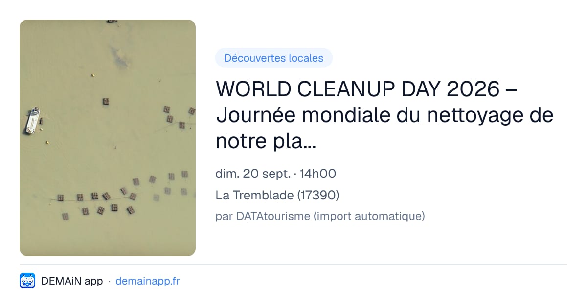 WORLD CLEANUP DAY 2026 – Journée mondiale du nettoyage de notre planète — La Tremblade