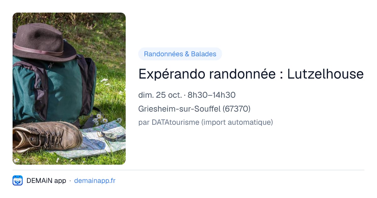 Expérando randonnée : Lutzelhouse — Griesheim-sur-Souffel