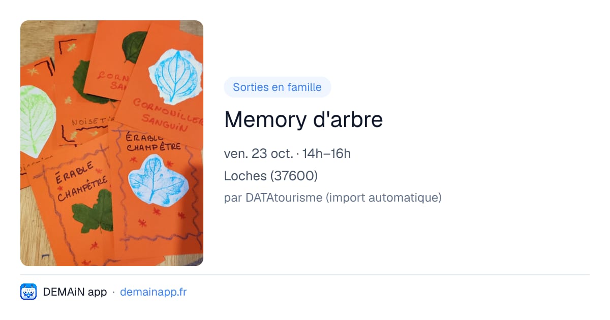 Memory d'arbre — Loches