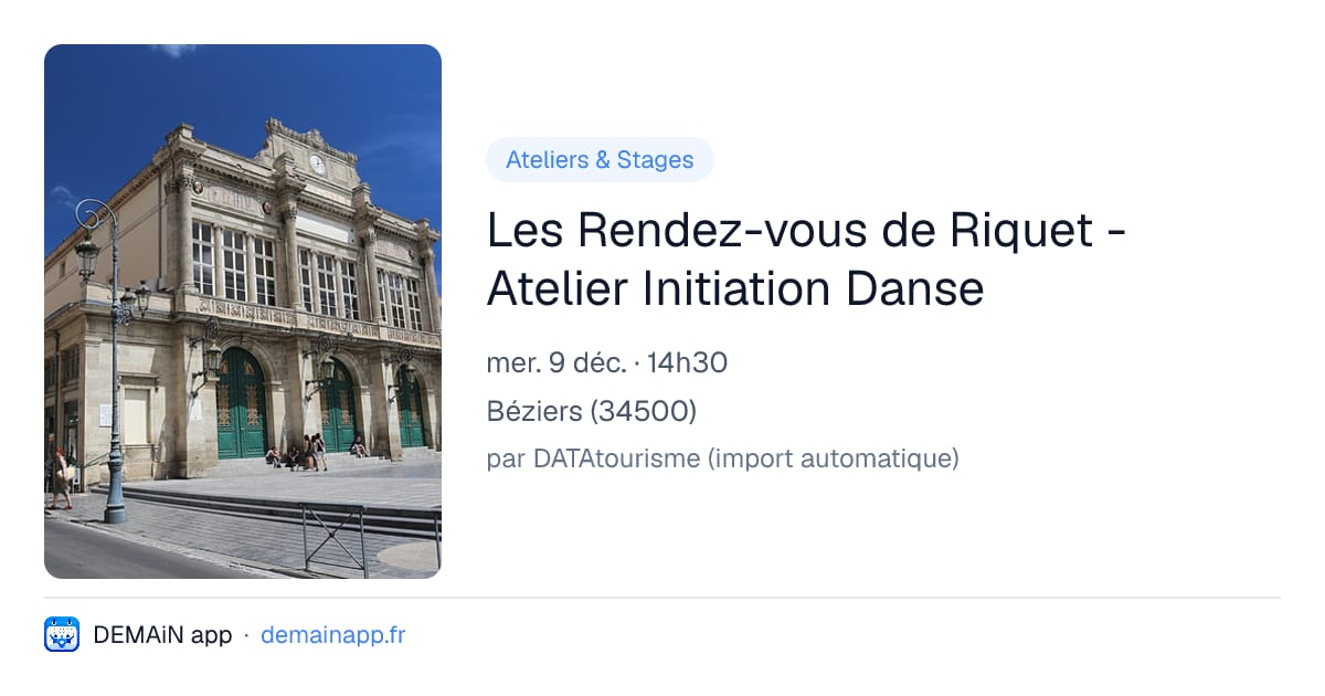 Les Rendez-vous de Riquet - Atelier Initiation Danse — Béziers