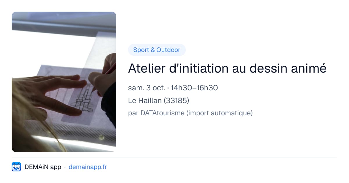 Atelier d'initiation au dessin animé — Le Haillan