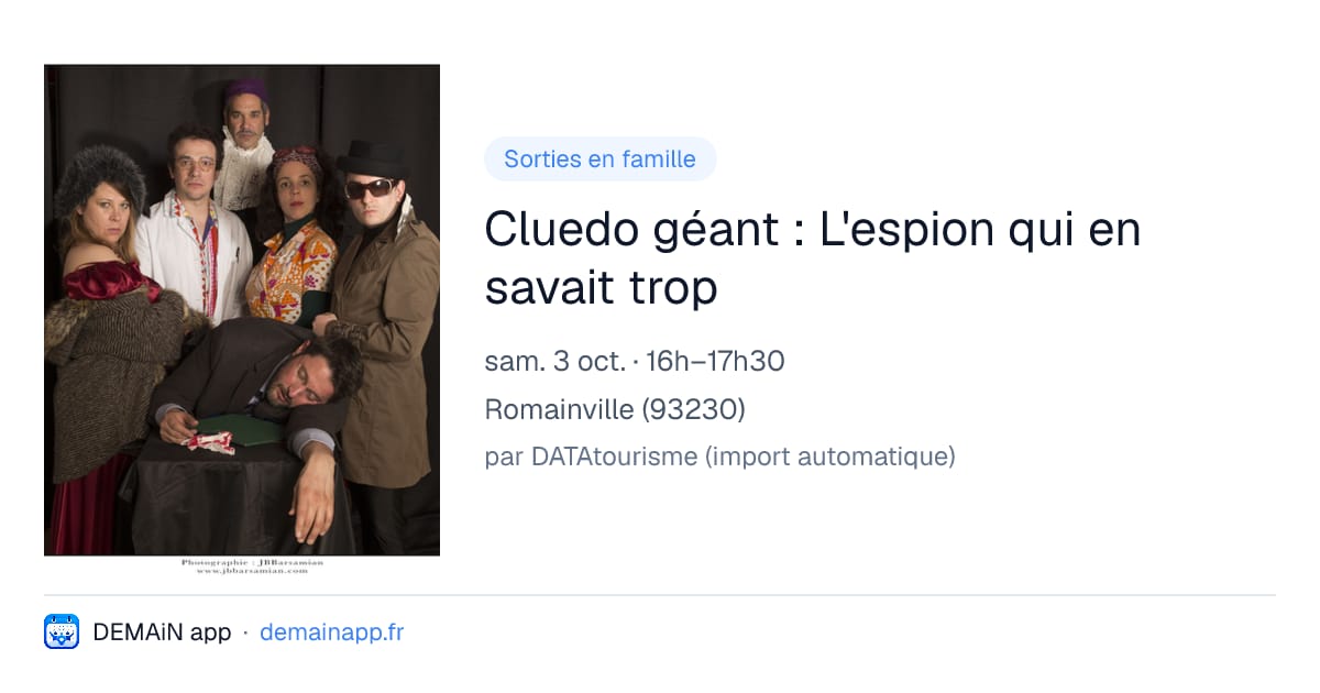 Cluedo géant : L'espion qui en savait trop — Romainville