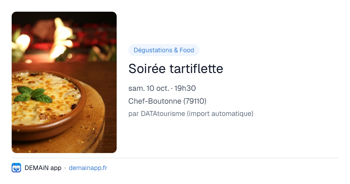 Soirée tartiflette — Chef-Boutonne
