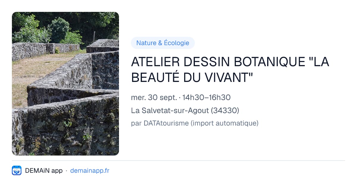 ATELIER DESSIN BOTANIQUE "LA BEAUTÉ DU VIVANT" — La Salvetat-sur-Agout