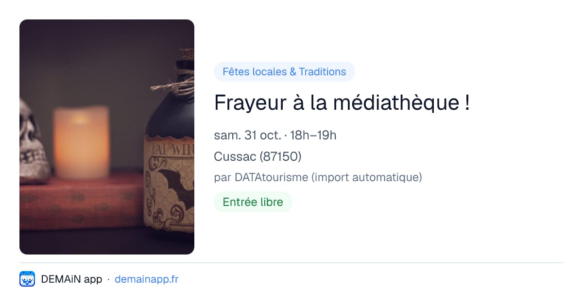 Frayeur à la médiathèque ! — Cussac