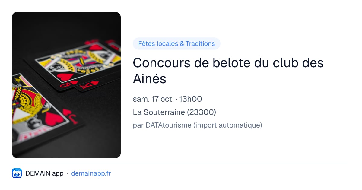 Concours de belote du club des Ainés — La Souterraine