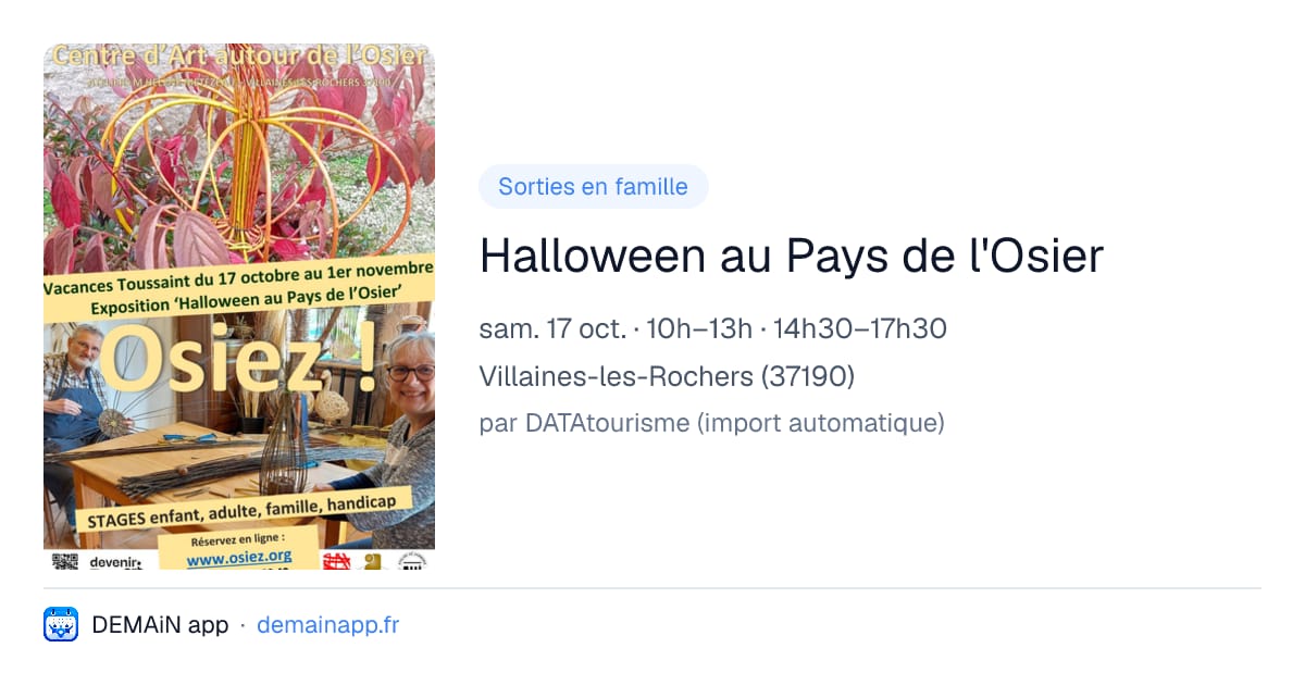 Halloween au Pays de l'Osier — Villaines-les-Rochers