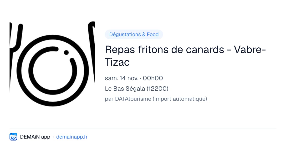 Repas fritons de canards - Vabre-Tizac — Le Bas Ségala