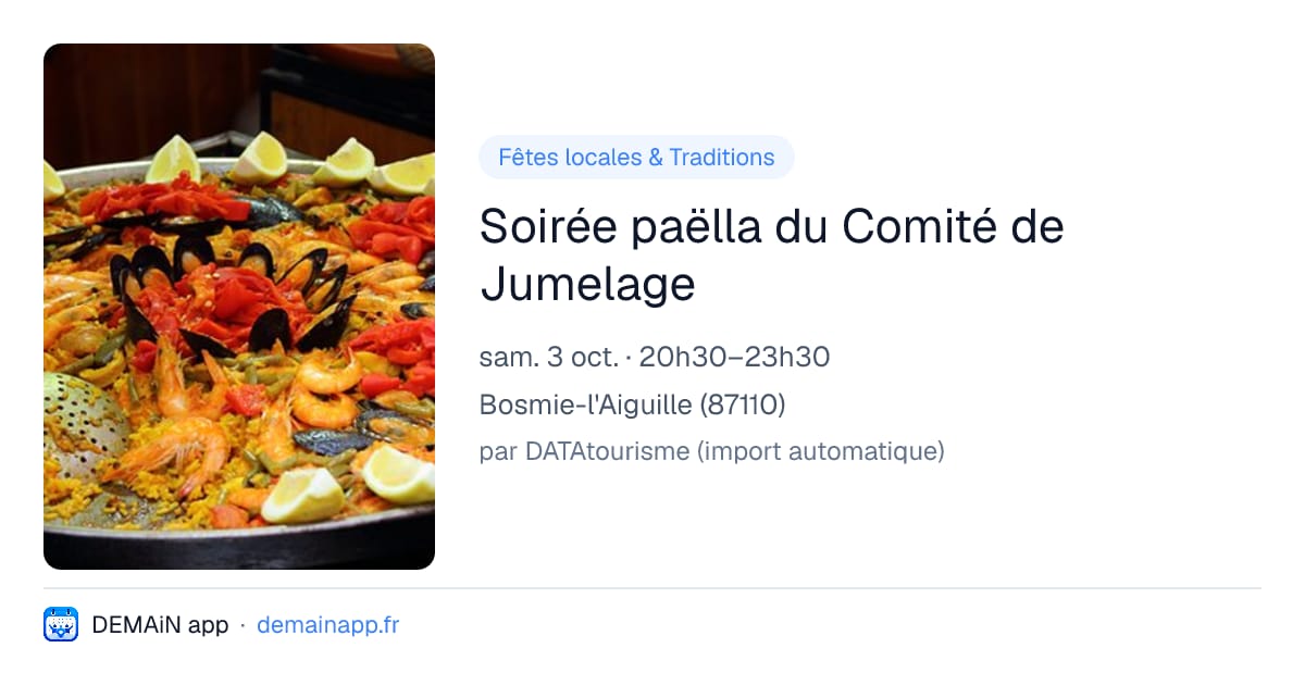 Soirée paëlla du Comité de Jumelage — Bosmie-l'Aiguille
