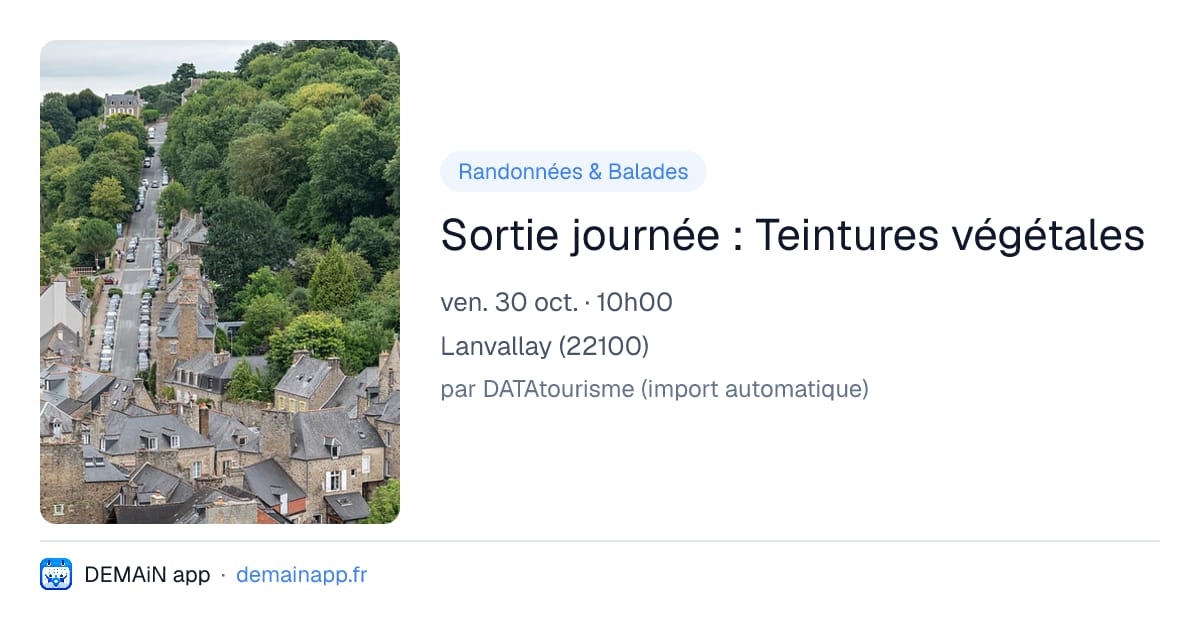 Sortie journée : Teintures végétales — Lanvallay
