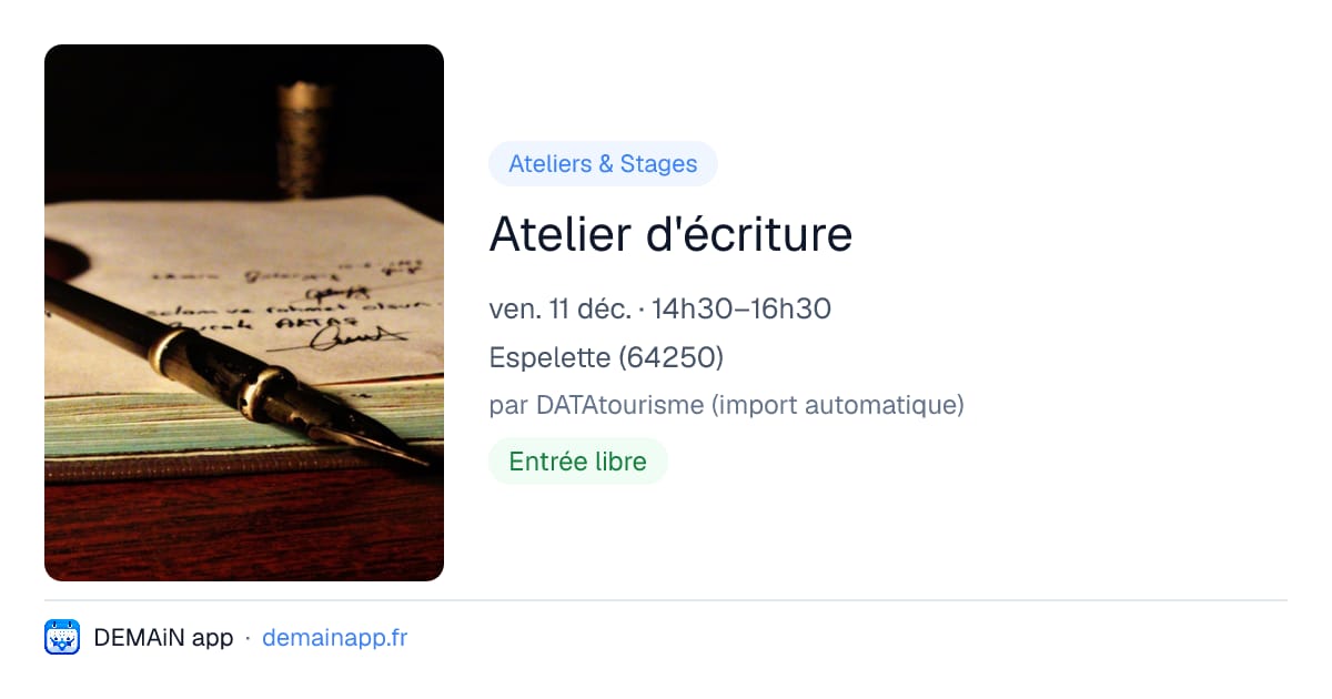 Atelier d'écriture — Espelette