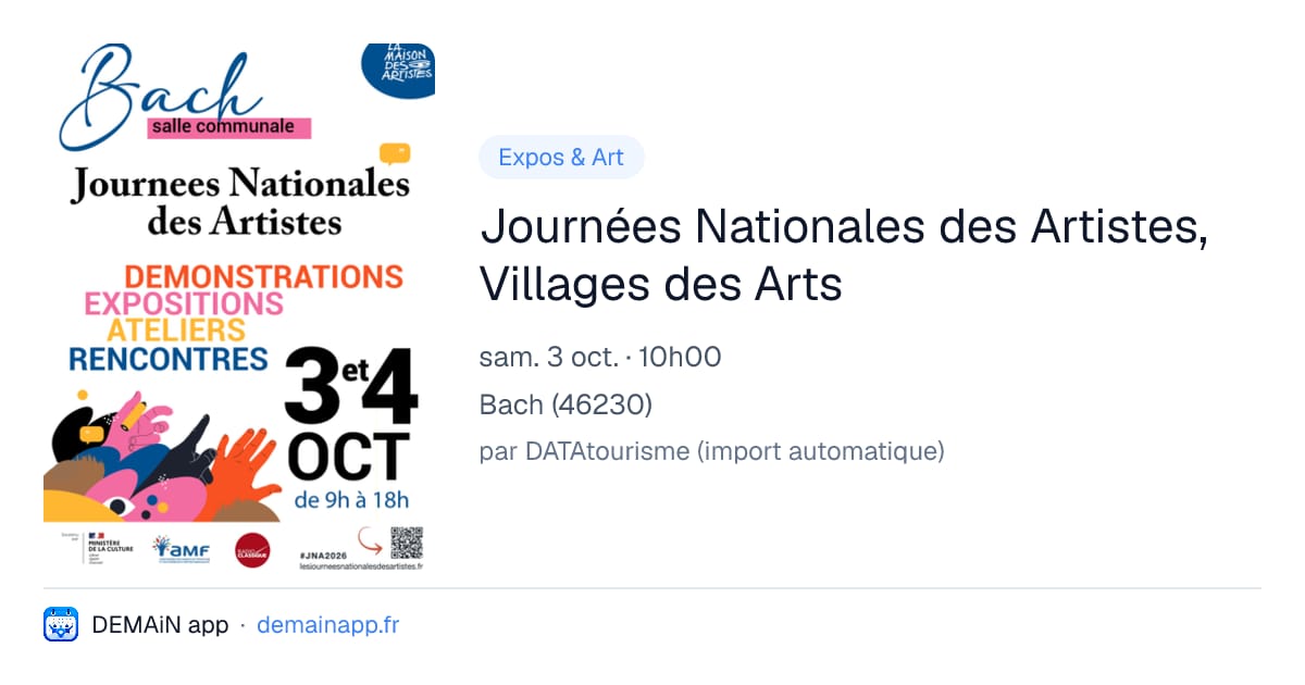 Journées Nationales des Artistes, Villages des Arts — Bach