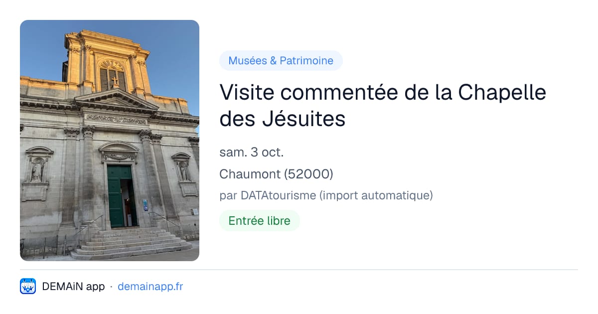 Visite commentée de la Chapelle des Jésuites — Chaumont