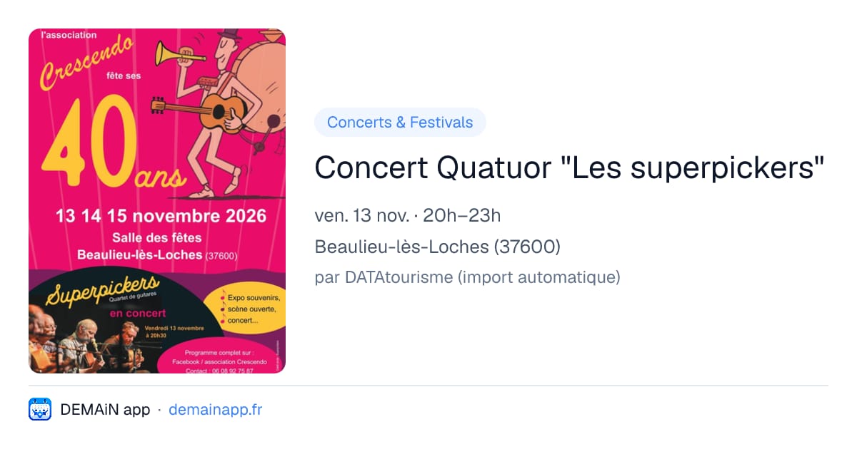 Concert Quatuor "Les superpickers" — Beaulieu-lès-Loches