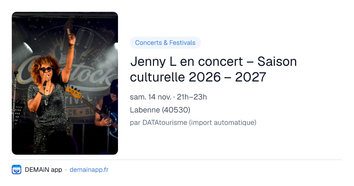 Jenny L en concert – Saison culturelle 2026 – 2027 — Labenne