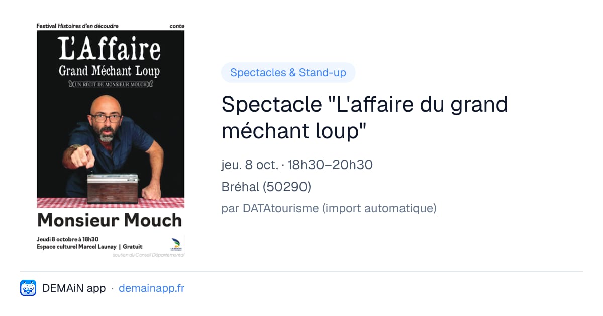 Spectacle "L'affaire du grand méchant loup" — Bréhal