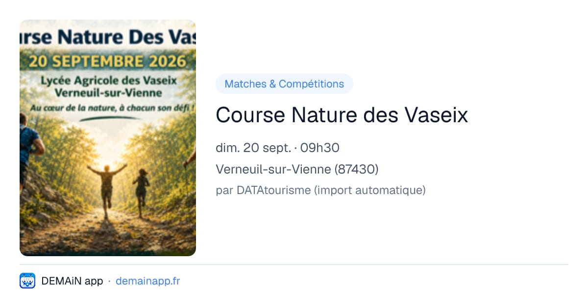 Course Nature des Vaseix — Verneuil-sur-Vienne
